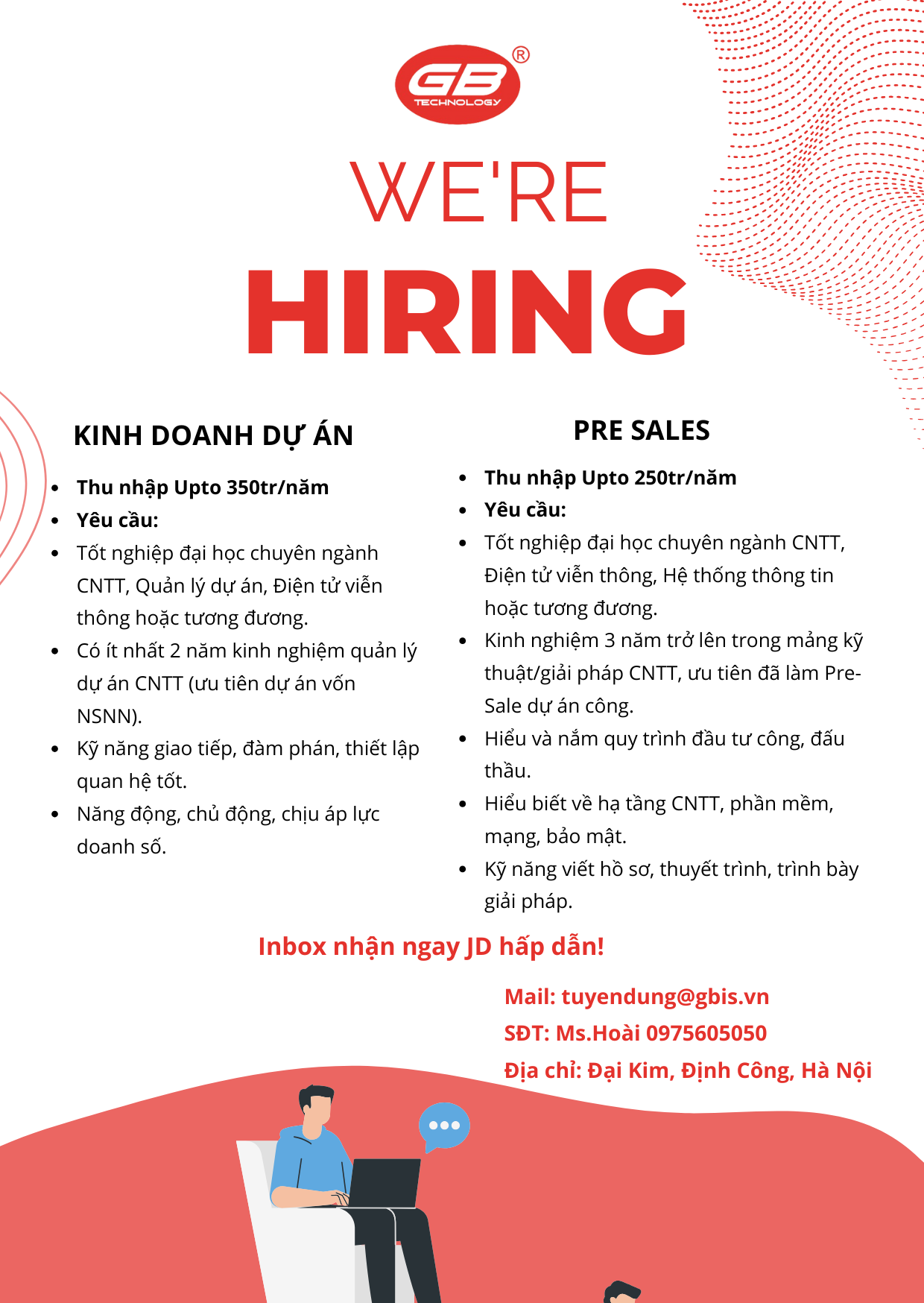 GB TUYỂN DỤNG – KINH DOANH DỰ ÁN & PRE-SALES